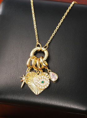 跨境欧美风恶魔之眼项链高级感