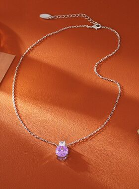 紫气东来玫瑰切锆石项链轻奢时尚高级感优雅气质吊坠仙女风锁骨链
