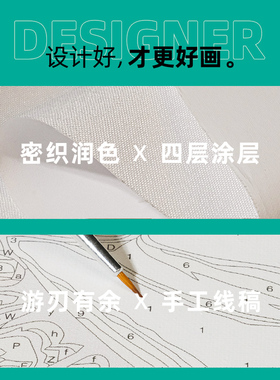 数字油画diy手绘填充手工手绘画画填色肌理画涂色油彩画 山间人家