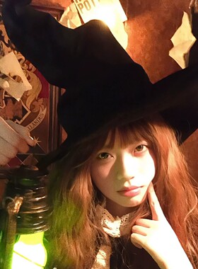 万圣节cos服装扮派对女巫帽哈利波特魔法帽小魔女巫婆帽巫师装饰