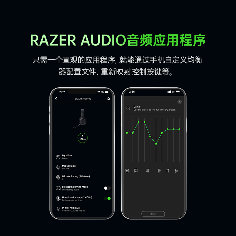 Razer雷蛇旋风黑鲨V3蓝牙无线三模THX电脑头戴式游戏耳机麦三角洲 - 图1