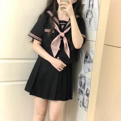 秋柚语【临川高校】原创水手服jk制服学院套装长短袖秋上衣基础款 - 图0