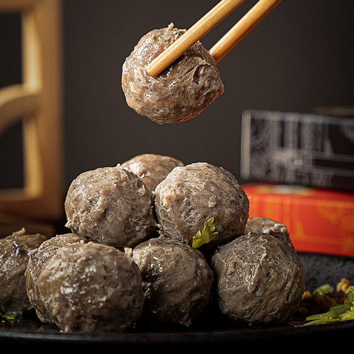 【猫哥搵食】正宗潮汕特产潮汕牛肉丸爆汁Q弹新鲜牛筋丸 - 图1