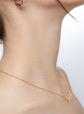 WOWDAYS合金镀金一字项链中式风