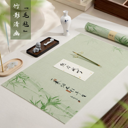 【2件9折】兰斋创意小清新书画毛毡垫加厚桌垫专业练字初学者国画文房四宝画布毡毯垫布书法毛笔垫套装毛笔字 - 图3