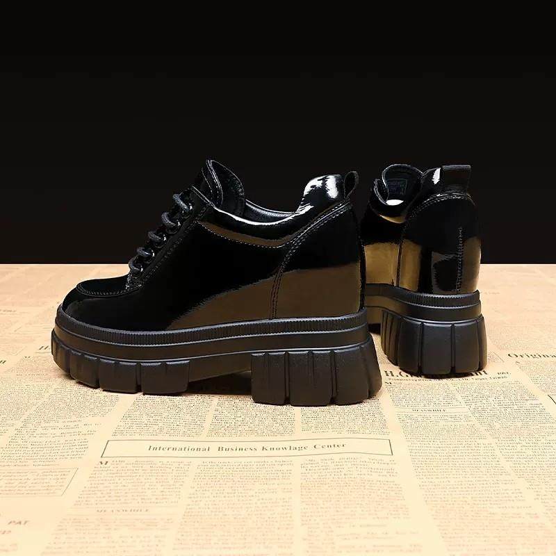 香港内增高小皮鞋女鞋2024新款秋季松糕厚底乐福鞋显脚小单鞋10cm,淘宝优惠券,粉丝福利购,淘宝优惠卷