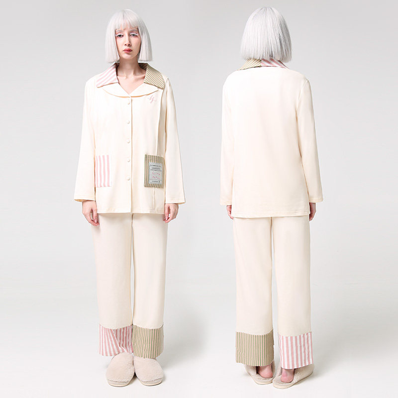 比弗2023春夏新品纯棉孕妇待产睡衣 比弗小姐哺乳衣/月子服