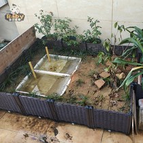 Yellow Rim Turtle Rearing Box Angling Table Edge Closed Shell Turtle Miao Building View Plant Ecological Environment Turtle Special Vat Breeding Box