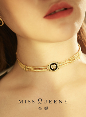 MissQueeny黑玛瑙颈链复古甜酷