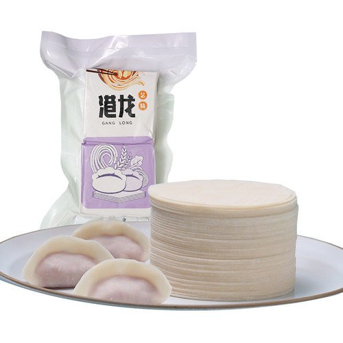 港龙原味饺子皮无食盐无碱水饺子皮蒸饺皮烧麦皮袁云饺记皮 - 图3