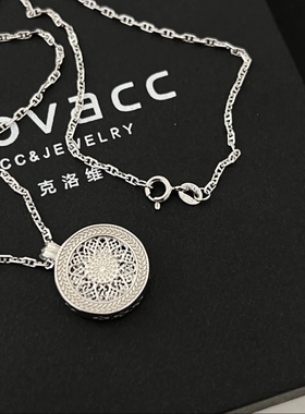 《八宝罗盘》小众设计师款罗盘拼接925银饰项链可转动的圆盘项链