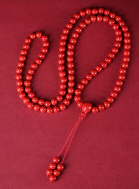 高纯度真朱砂本命年108手串