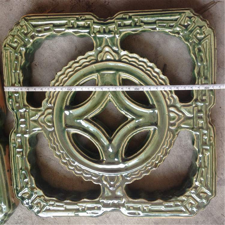 330x330复古建材装饰花格窗z陶瓷琉璃瓦仿古花窗镂空双面窗花砖雕