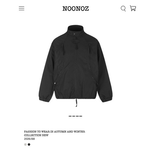 NOONOZ美式解构拉链立领工装夹克男秋冬潮牌中性风通勤设计感外套 - 图0