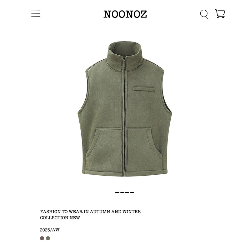 NOONOZ美式复古加绒立领马甲男秋冬中性风潮牌叠穿无袖背心外套,淘宝优惠券,粉丝福利购,淘宝优惠卷