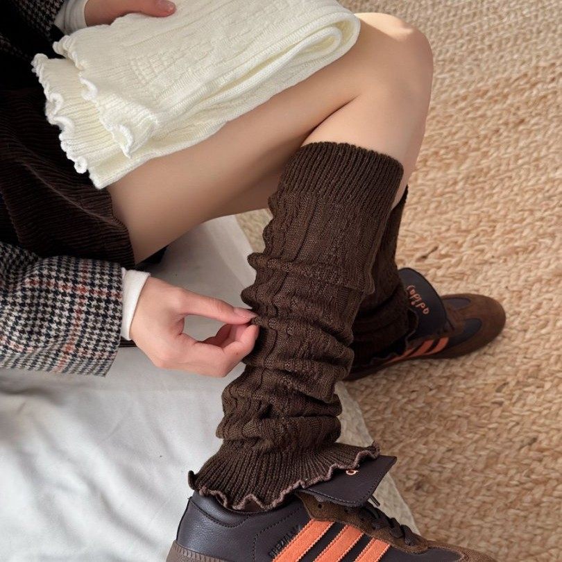 灰色堆堆袜套+打底裤绝绝子！秋冬加厚保暖针织小腿套复古堆堆袜,淘宝优惠券,粉丝福利购,淘宝优惠卷