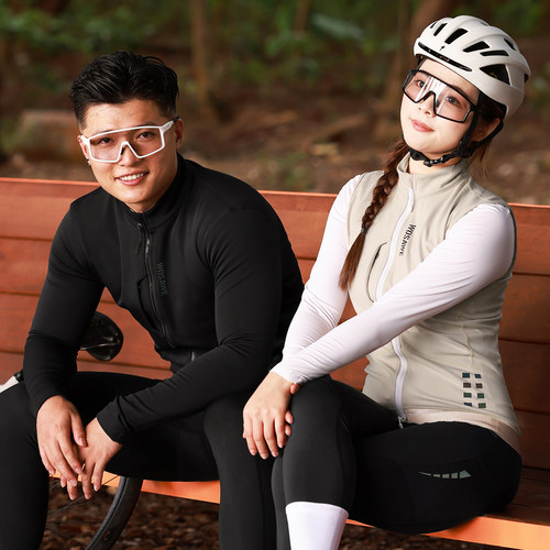 沃萨维公路车秋冬抓绒保暖山地自行车骑行服长袖加绒外套男5-15度 - 图3