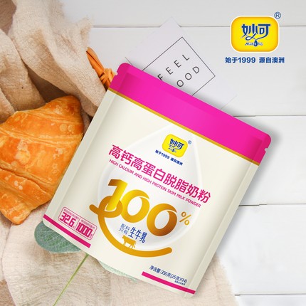 脱脂奶粉妙可高钙高蛋白营养健康独立小包家庭版冲饮学生