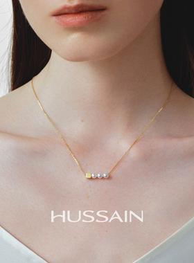 赫生HUSSAIN淡水珍珠纯银锁骨链