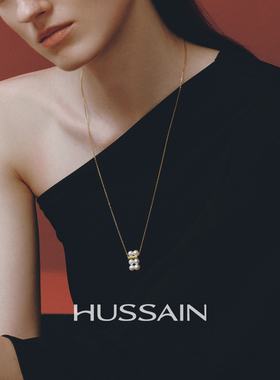 赫生HUSSAIN淡水珍珠银毛衣链