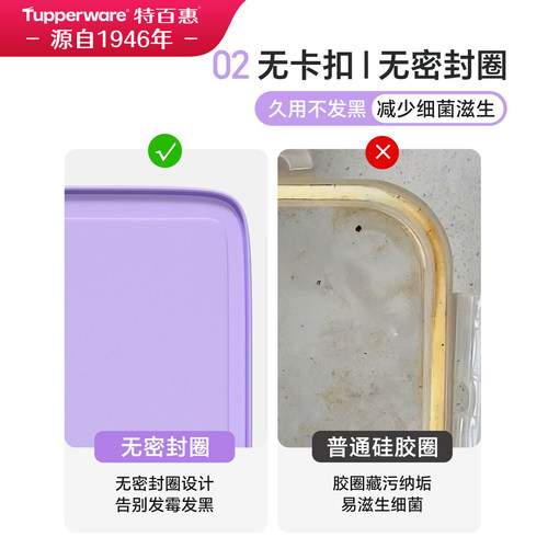 特百惠雪影冷冻冷藏2.5L大容量密封盒食品级保鲜盒冰箱专用收纳盒 - 图1