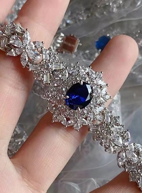 PRINGXY女简约闪耀蓝钻项链