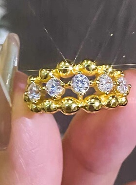 D色莫桑石多层泡泡戒指