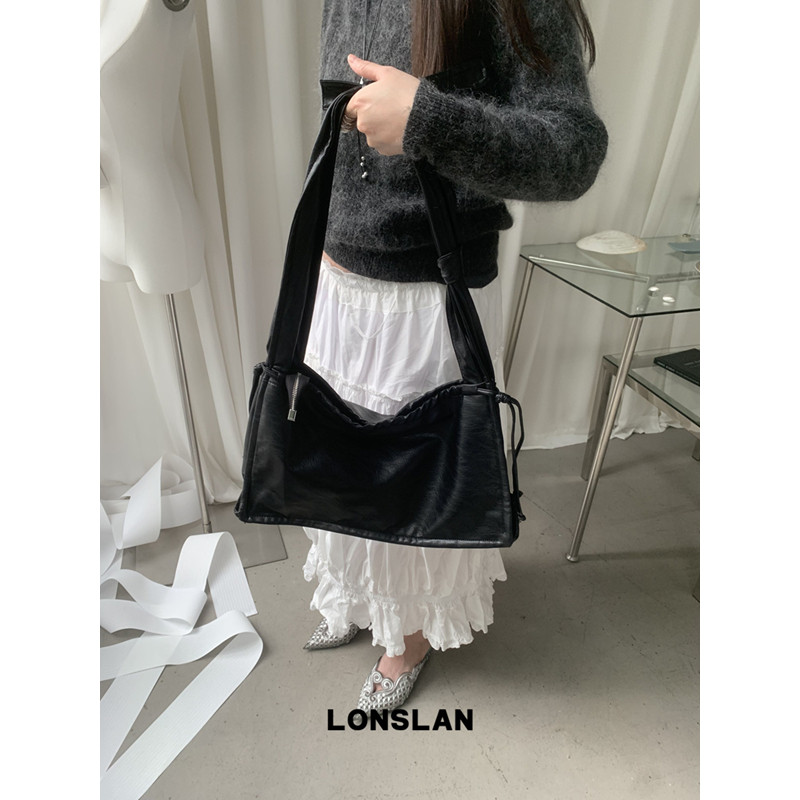Lonslan BAG 2025NEW 时尚百搭不规则感绑结肩带大容量单肩斜挎包,淘宝优惠券,粉丝福利购,淘宝优惠卷