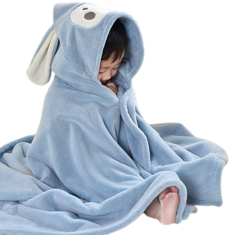 儿童浴巾带帽宝宝斗篷新生婴儿珊瑚绒披风比纯棉吸水柔软浴袍加厚,淘宝优惠券,粉丝福利购,淘宝优惠卷