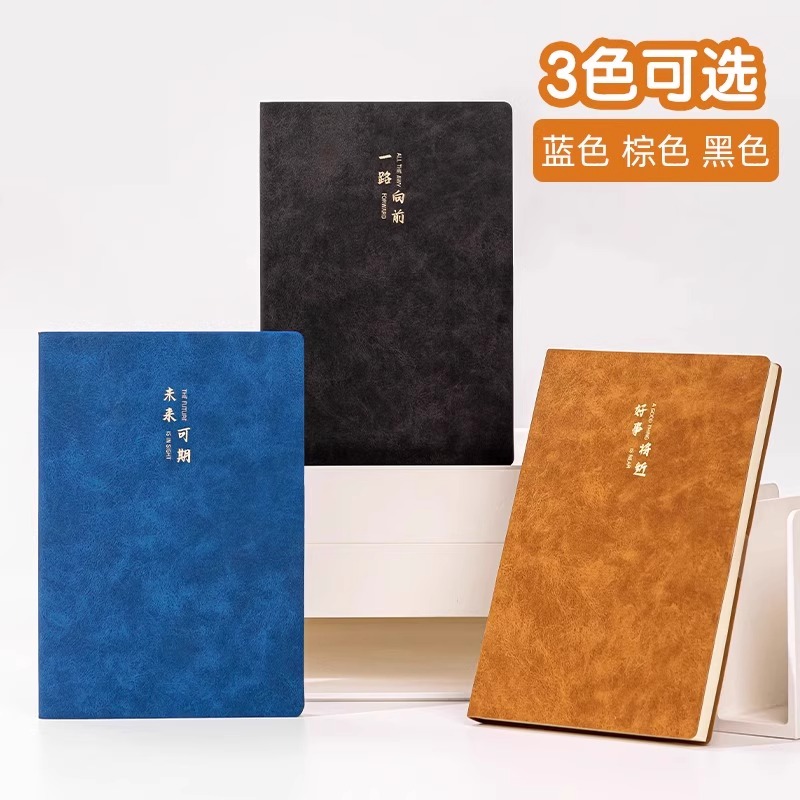 得力笔记本子羊巴皮记事本a5软皮商务办公会议记录本皮面本b5加厚工作笔记本复古皮面简约文艺随身日记本
