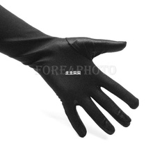 1Pair Black Long Elbow Finger Gloves Mittens For Evening P