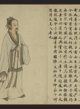 华祖立玄门十子图卷复古书法字画