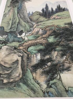 金城仿唐寅听泉图名家书画真迹画