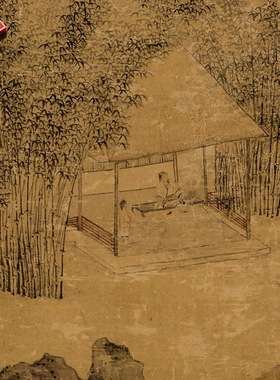 明文徵明竹居图真迹复制品古代名