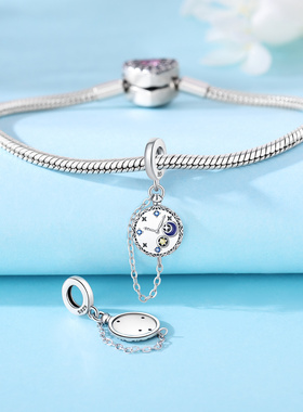 2024新品潘家风格diy珠子纯银流苏月亮太阳天秤吊坠星月太阳系列