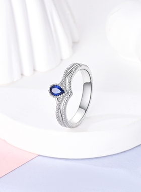 欧式时尚款潘家风格白铜镀银系列戒指戒圈原创设计表链戒指ins风