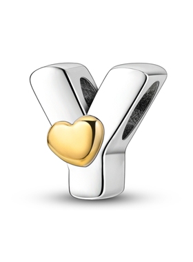 原创珠子潘家风格珠子DIY手串配饰S925银爱心英文字母系列吊饰