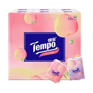 得宝甜心桃香印花手帕纸12包