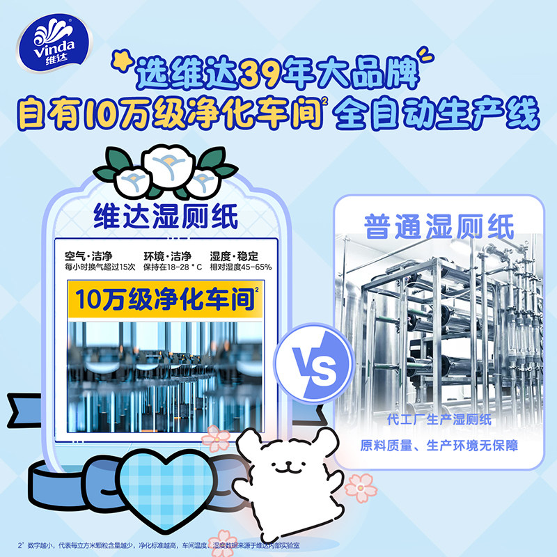 [下拉领补贴]维达多巴胺组合湿厕纸8包便携小包家用大包旗舰店ms