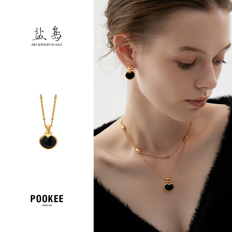 盐岛 笛卡尔小胖心爱心项链原创小众简约百搭气质款通勤饰品高级