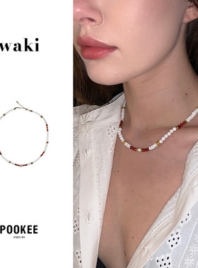 waki火山石项链原创小众