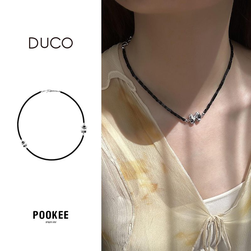 DUCO立体叠石拼接项链女款2024新款爆款原创小众设计感气质个性-图0