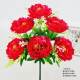 6 peony bouquet plastic flower ornaments