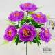 6 peony bouquet plastic flower ornaments