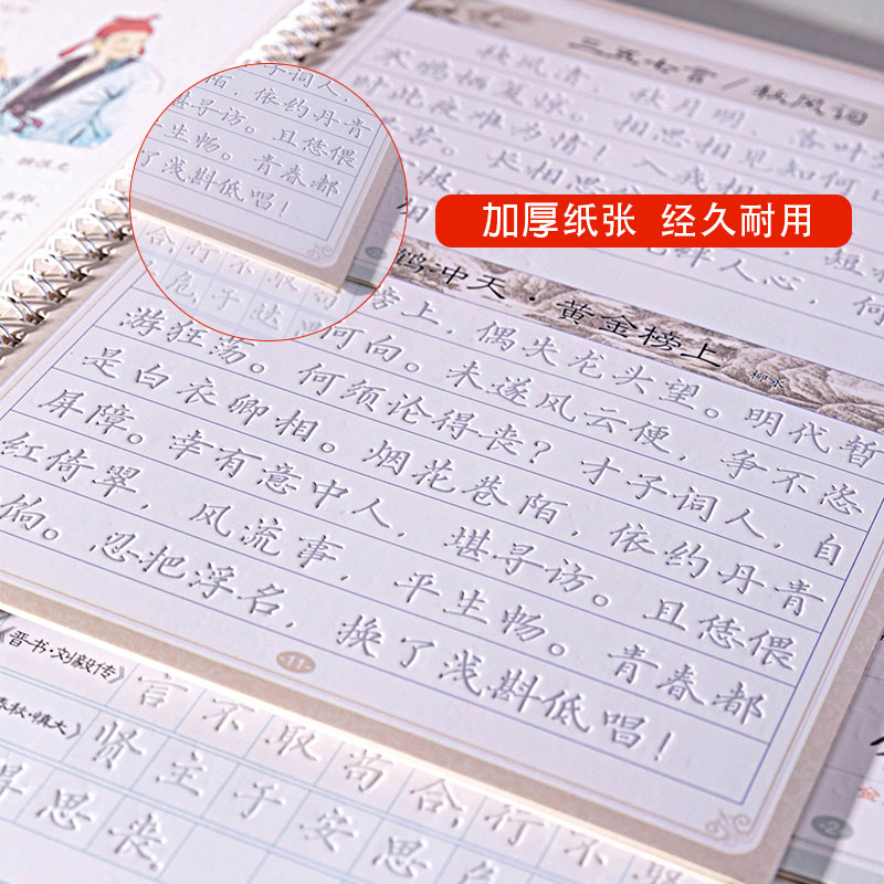 正楷练字帖凹槽楷书初高中大学生成人通用硬笔楷体临摹字帖练字本-图0