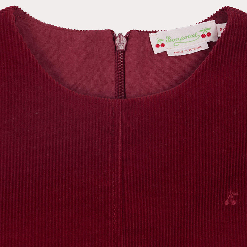 【新品】2025秋冬女大童纯色灯芯绒无袖拉链连身裙Bonpoint童装,淘宝优惠券,粉丝福利购,淘宝优惠卷