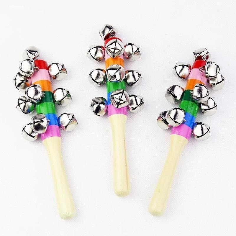 拨浪鼓和哗啦棒老式婴儿早教益智手摇铃玩具安抚听力感官儿童乐器 - 图2