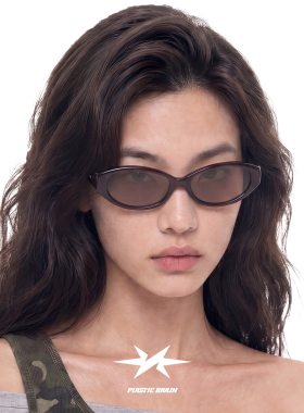 PLASTIC BRAIN塑料脑袋椭圆猫眼太阳镜复古老钱风防晒墨镜书呆子