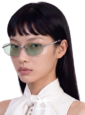 PLASTIC BRAIN塑料脑袋复古金属墨镜女显脸小老钱风变色太阳眼镜