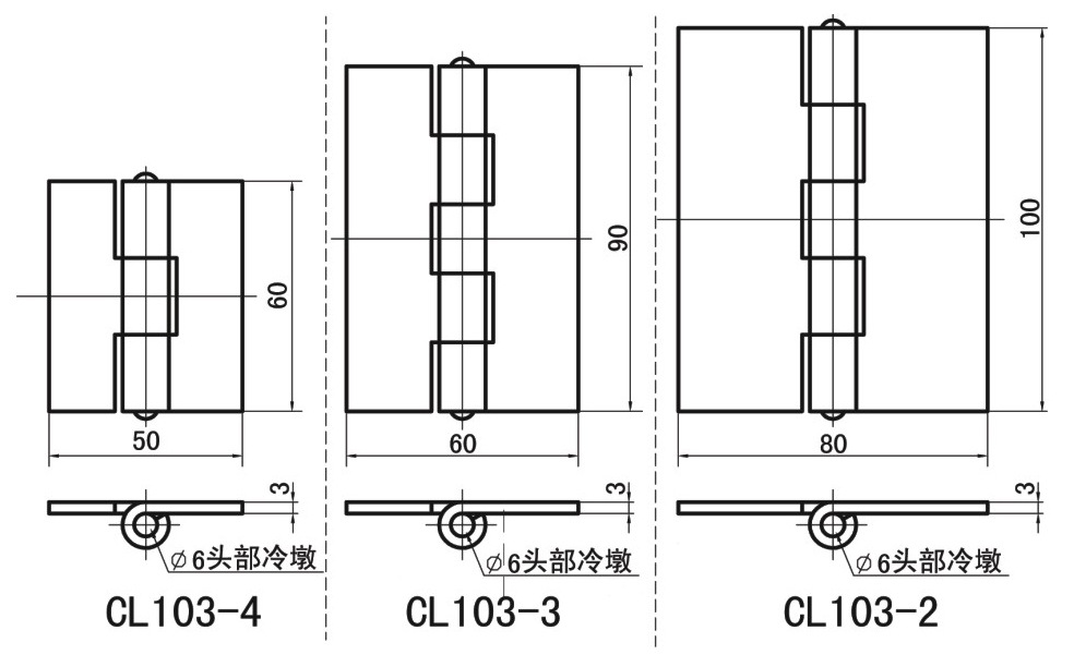 欧宝CL103-2/-3/-4电柜铰链 阻尼铰链合页 仪表柜铰链合页 - 图3